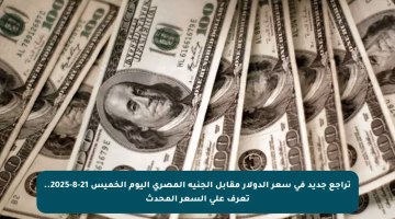 تراجع جديد في سعر الدولار مقابل الجنيه المصري اليوم الخميس 21-8-2025.. تعرف على السعر المحدث